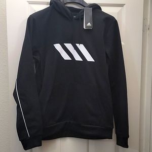 Adidas Black Hoodie Sweatshirt Size-M